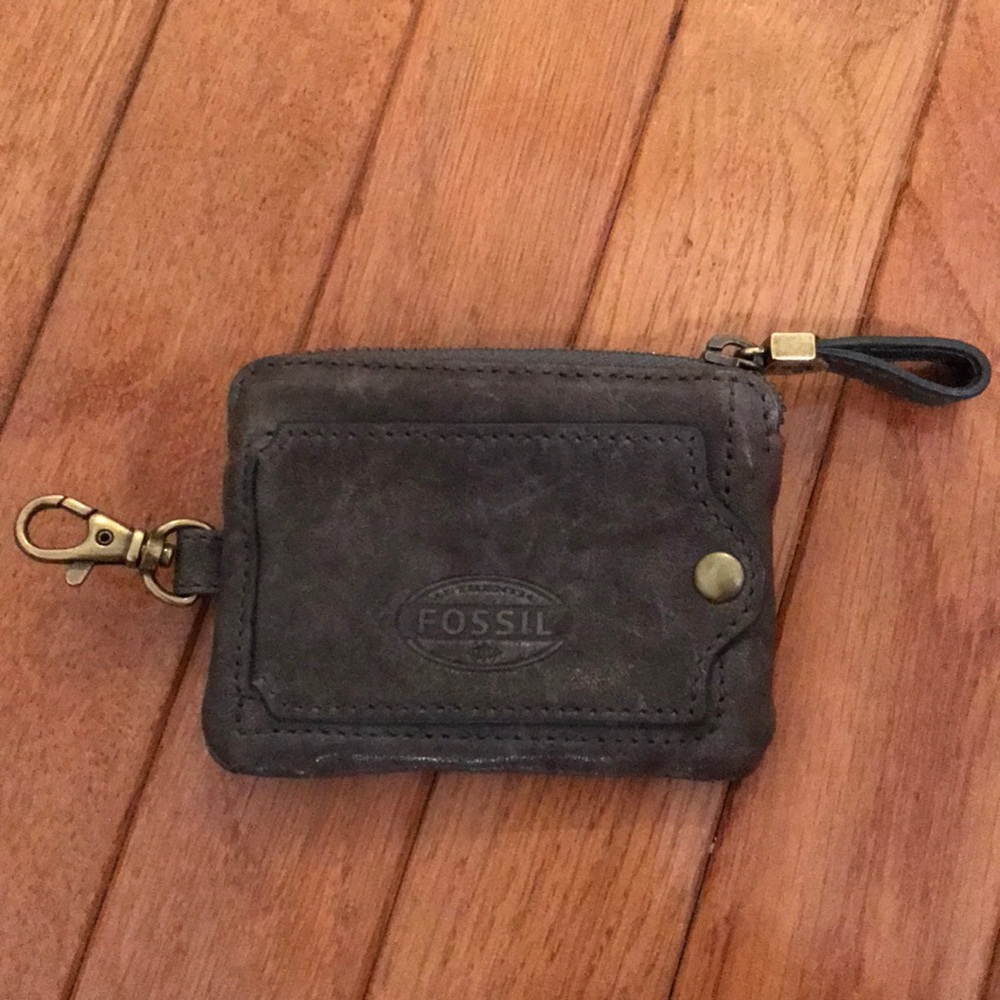 Grey Fossil Compact Wallet